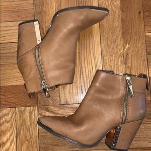 Vince Camuto double zip pointed booties